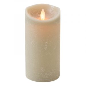 1x Taupe LED kaars / stompkaars met bewegende vlam 15 cm