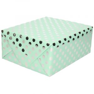 Cadeau inpakpapier mintgroen/zilver