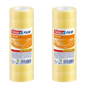 16x Tesafilm plakband rolletjes standaard 33m x 19mm