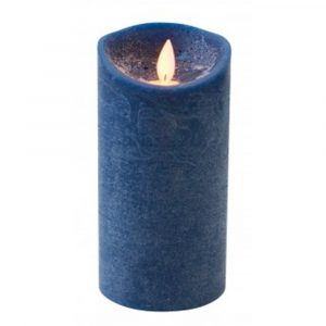 1x Donkerblauwe LED kaars / stompkaars met bewegende vlam 15 cm