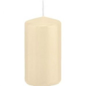 1x Cremewitte woondecoratie kaarsen 5 x 10 cm 23 branduren