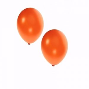 10x stuks metallic oranje ballonnen 36 cm