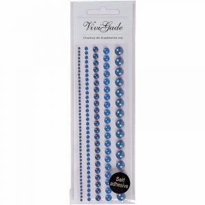 Decoratieve blauwe parel stickers 140 stuks