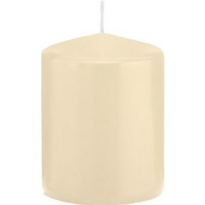 1x Cremewitte woondecoratie kaarsen 6 x 8 cm 29 branduren