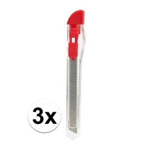 3 stuks breekmesje 13,5 cm rood