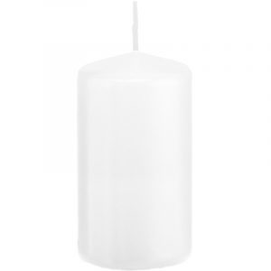 1x Witte woondecoratie kaarsen 6 x 12 cm 40 branduren