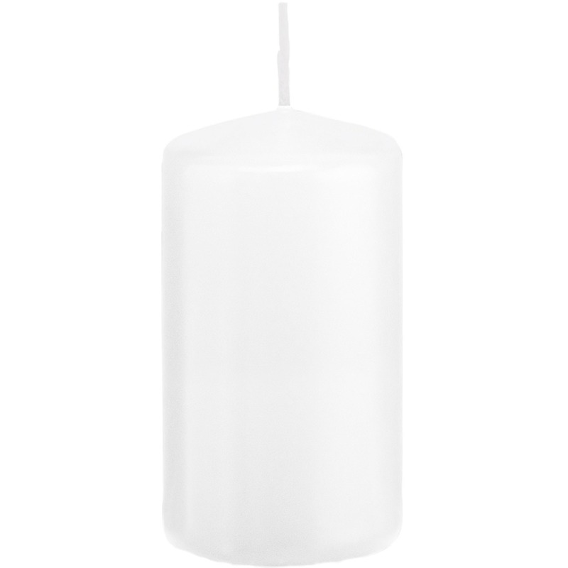 1x Witte woondecoratie kaarsen 6 x 12 cm 40 branduren