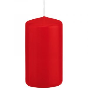 1x Rode woondecoratie kaarsen 6 x 12 cm 40 branduren