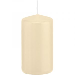 1x Cremewitte woondecoratie kaarsen 6 x 12 cm 40 branduren