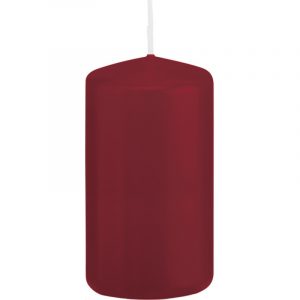 1x Bordeauxrode woondecoratie kaarsen 6 x 12 cm 40 branduren