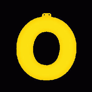 Geel opblaasbare letter O