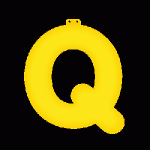 Geel opblaasbare letter Q