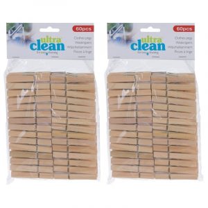 Wasknijpers hout 120 stuks