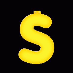 Geel opblaasbare letter S