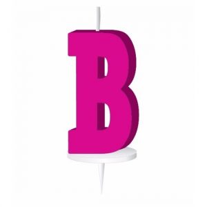 Letter kaarsen roze B