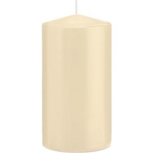 1x Cremewitte woondecoratie kaarsen 8 x 15 cm 69 branduren