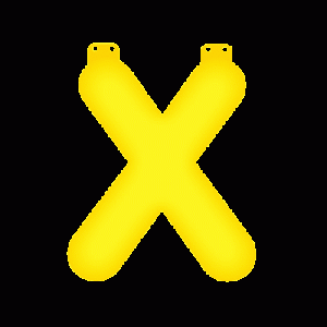 Geel opblaasbare letter X