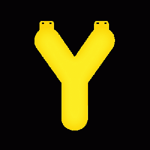 Geel opblaasbare letter Y