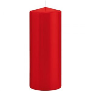 1x Rode woondecoratie kaarsen 8 x 20 cm 119 branduren