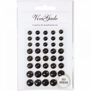 Decoratieve zwarte parel stickers 40 stuks