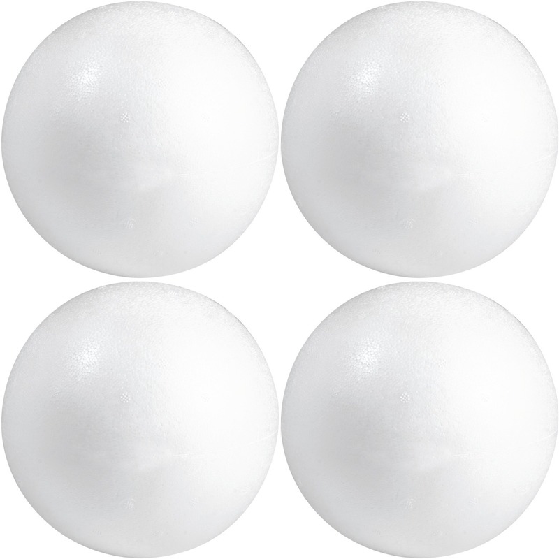 4x Beschilderbare piepschuim ballen/bollen 5 cm