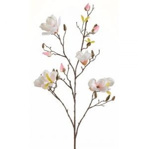 Kunstbloem Magnolia tak 105 cm creme wit/roze