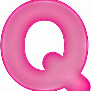 Roze opblaasbare letter Q