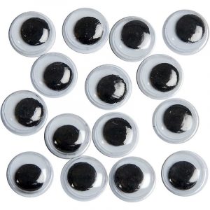 40x Wiebel oogjes/googly eyes 8 mm