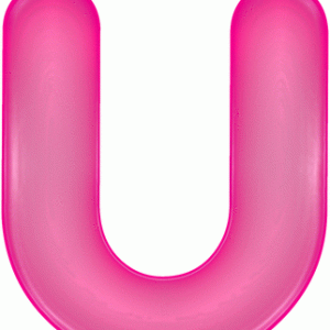 Roze opblaasbare letter U
