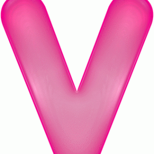 Roze opblaasbare letter V