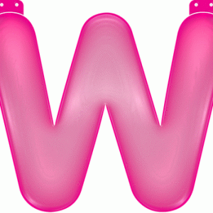 Roze opblaasbare letter W