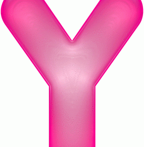 Roze opblaasbare letter Y