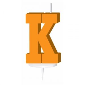Letter kaarsen oranje K