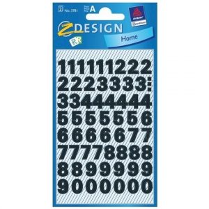 Cijfer stickers zwart 8 vel 9 mm