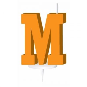 Letter kaarsen oranje M