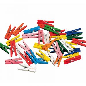 20x stuks miniknijpertjes gekleurd 2 cm