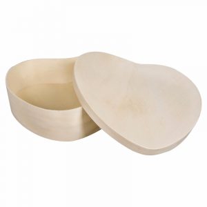 5x Houten hart bewaardoos 22 cm