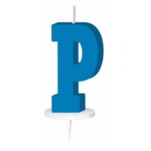 Letter kaarsen blauw P
