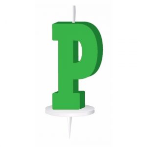 Letter kaarsen groen P