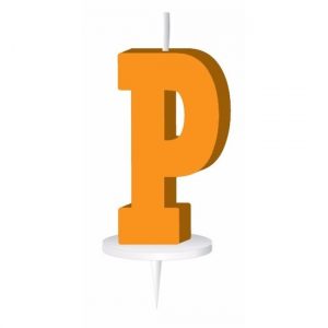Letter kaarsen oranje P