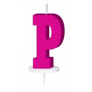 Letter kaarsen roze P