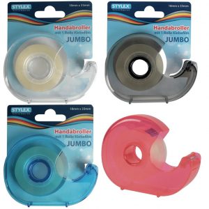 3x stuks plakbandhouders met plakband