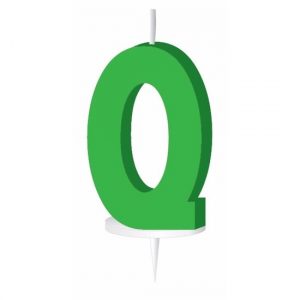 Letter kaarsen groen Q