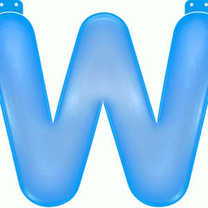 Blauwe opblaasbare letter W