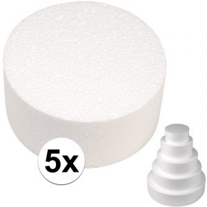 5x Bruidstaart maken piepschuim schijven 20 cm