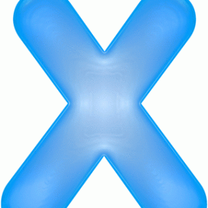Blauwe opblaasbare letter X