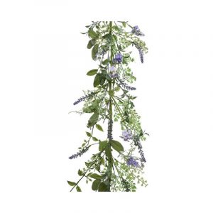 Luxe paarse bloemen kunsttak kunstplanten slinger 150 cm