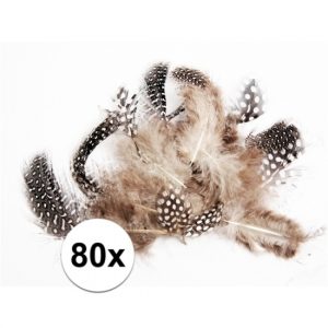 80x Gekleurde veertjes dons