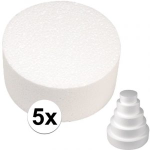 5x Bruidstaart maken piepschuim schijven 25 cm