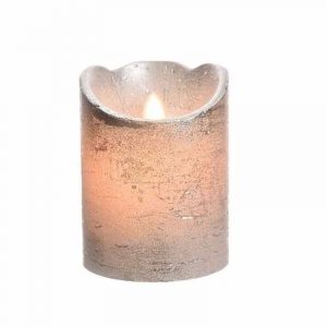 Zilveren led kaars met timer 10 cm